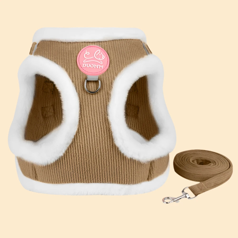 Fluffy Winter Pet Vest Harness