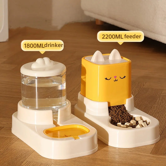 Automatic Food & Water Dispenser Cat Set