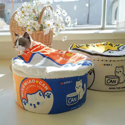 Instant Noodle Pet Bed With Removable Roof