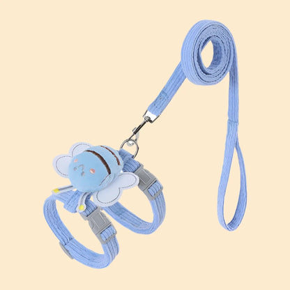 Adjustable Small Pet Leash & Harness Bee Set