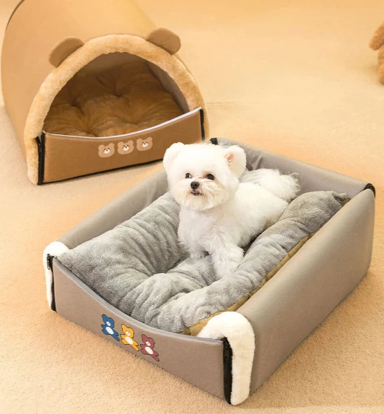 Bear Pet Home With Removable Mattress & Roof