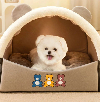 Bear Pet Home With Removable Mattress & Roof