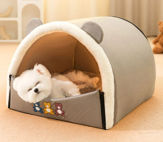 Bear Pet Home With Removable Mattress & Roof